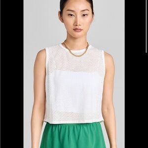 Splits59 White Mesh Crop Top